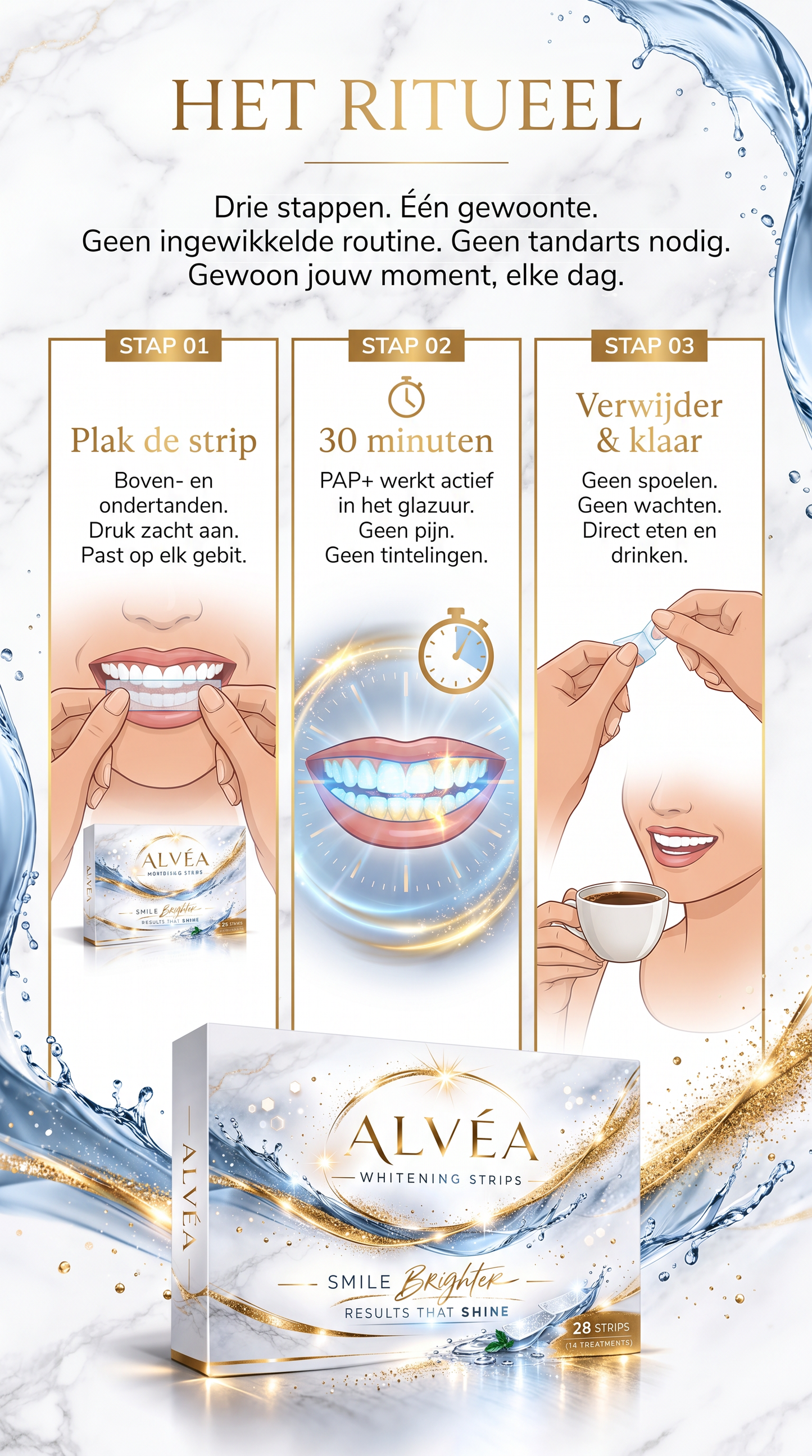 Alvéa Whitening Strips PAP+ 14 behandelingen